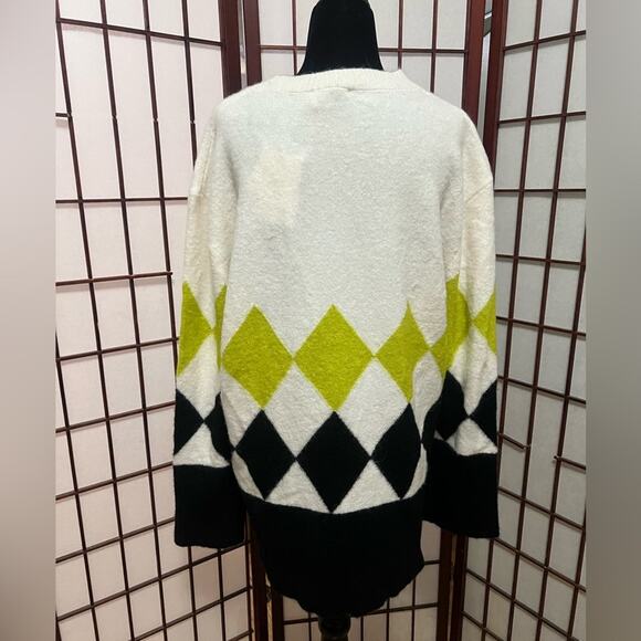 & OTHER STORIES ARGYLE KNIT JUMPER SWEATER SIZE US M NWT - Picture 2 of 9